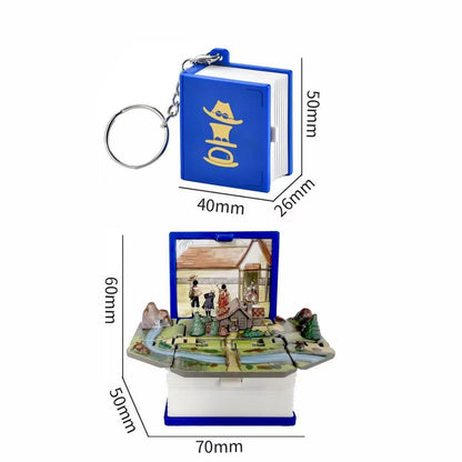 LuffyAce/Sabo Three brothers 3D folding pop-up book key chain